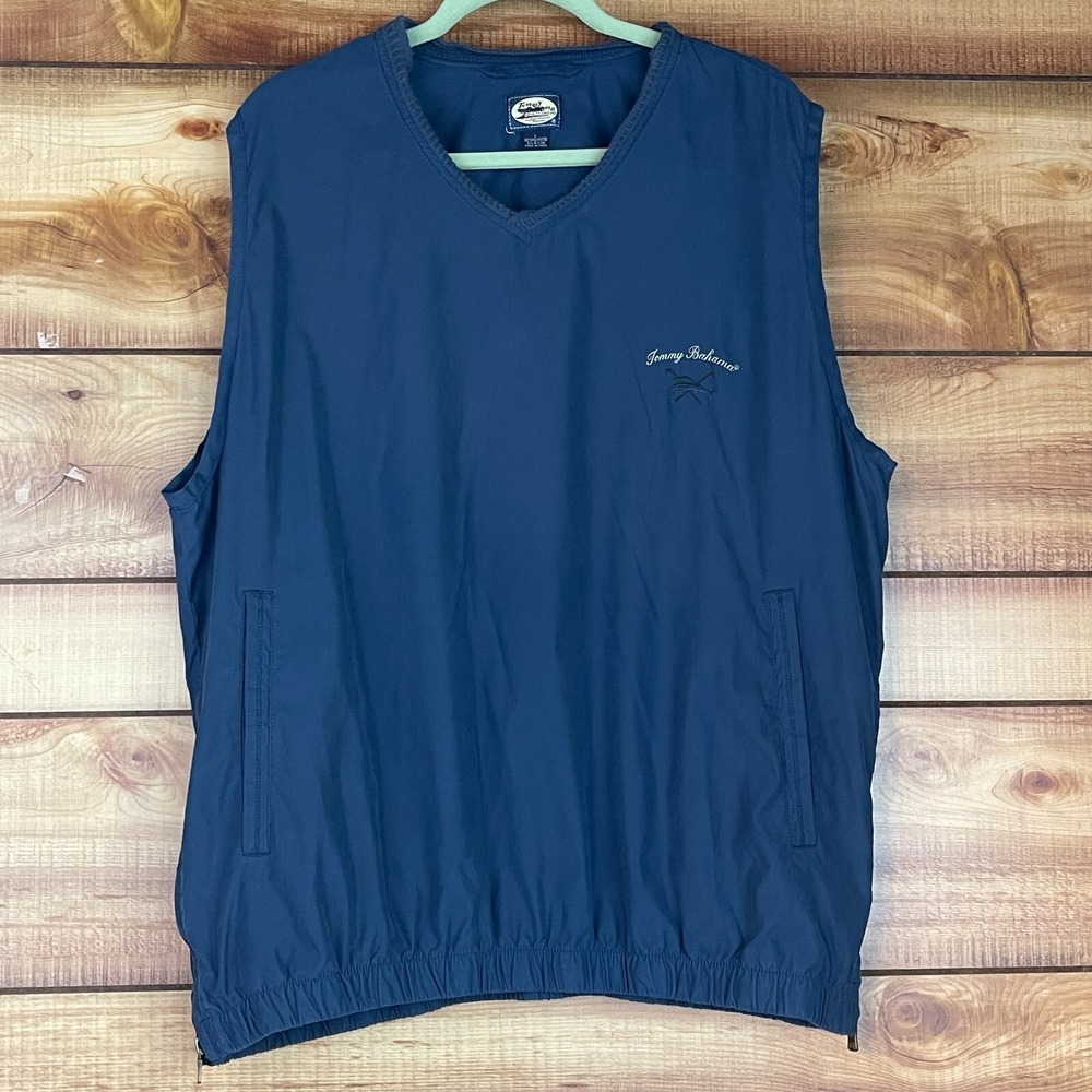 Tommy Bahama Golf Vest Mens Sleeveless Blue Athletic Pull Over‎ Large